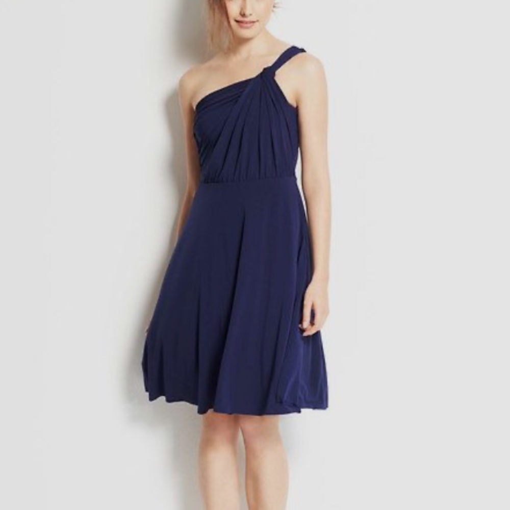 Ann Taylor - One Shoulder Bridesmaid Dress - Navy